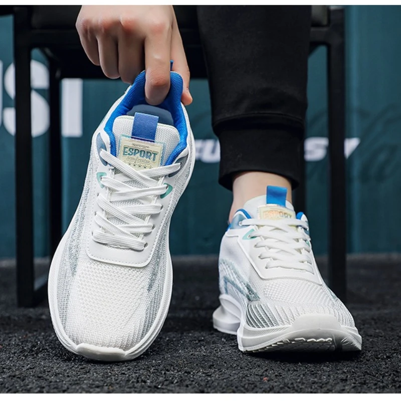 

Новая удобная универсальная дышащая легкая повседневная мужская обувь с круглым носком и легкой сеткой для бега и повседневная обувь с цветными блоками