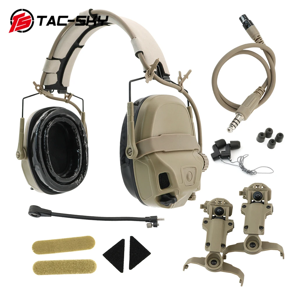 

TS TAC-SKY Tactical Headset TSAMP NFMI All-Digital Communications Noise Canceling Pickup Walkie Talkie PTT Headset
