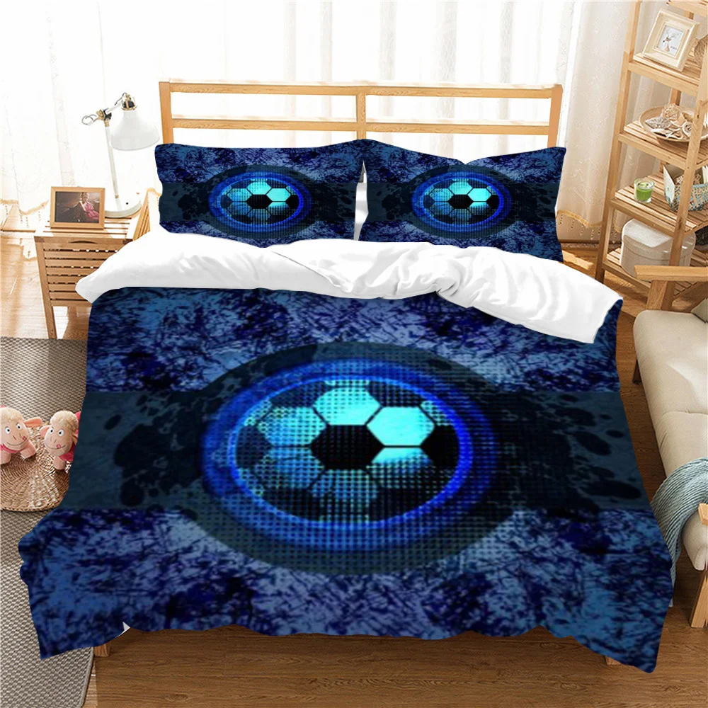 3D Football Bedding Sets Queen Single Size Luxury Soccer Duvet Cover Set Full Bed Set Kids Boy's Comforter Set King Queen