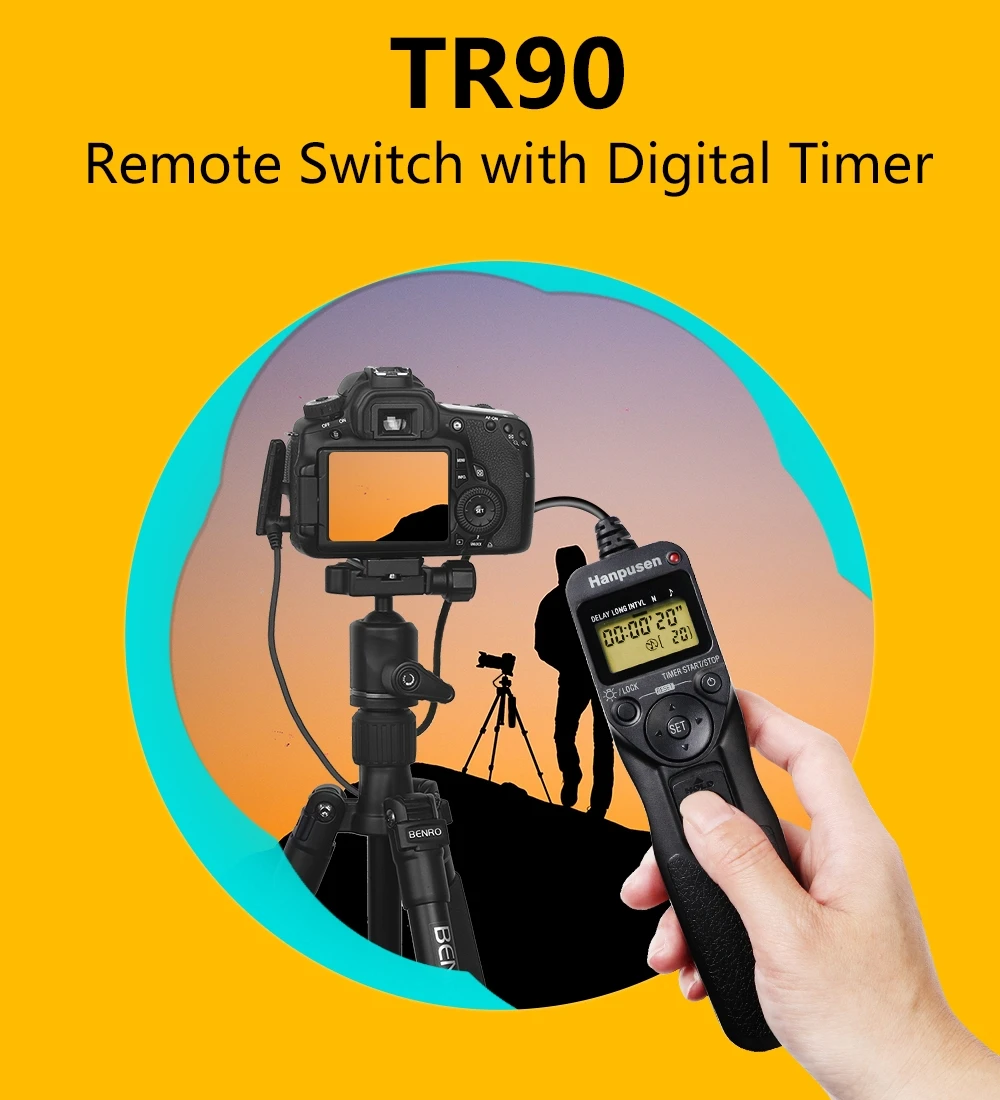 Hanpusen TR90 Kamera Zeitraffer-Intervallometer LCD-Timer Fernbedienung für ausgewählte Canon Nikon Sony Fujifilm Olympus Pentax Kameras – Detail 4