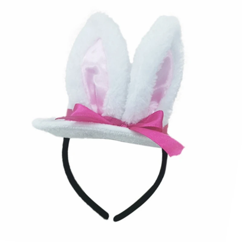 Bowknot króliki opaska na uszy na pokaz anime kostium Hairhoop festiwal muzyczny opaska do włosów etap opaska do włosów X4YC