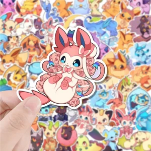 Bonito Pokémon Anime Adesivos, Kawaii, Pikachu, Eevee, Graffiti Etiqueta, DIY, Telefone, Garrafa de Água, Caderno, Decalques dos desenhos animados, Brinquedo, 10 Pcs, 30 Pcs, 50Pcs 10 principais vendas caneca eevee - №8
