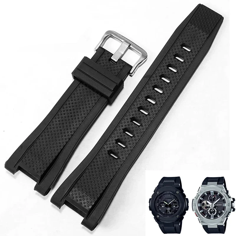 Watch strap accessory For Casio G-SHOCK GST-S100 S110 S210 S300 W300 B100 Silicon watch band men strap  26*14mm