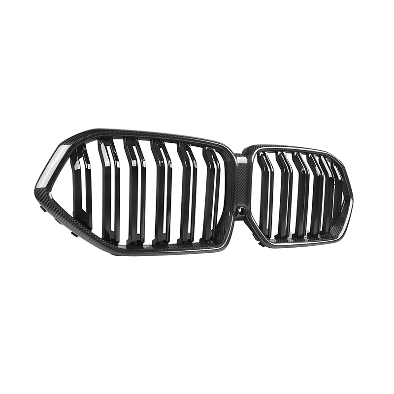 Dry Carbon Fiber Front Bumper Grille Kidney Hood Racing Replacement 1/2 Slat Grills for BMW X6 G06 X6M F96 Competition 2020-2023