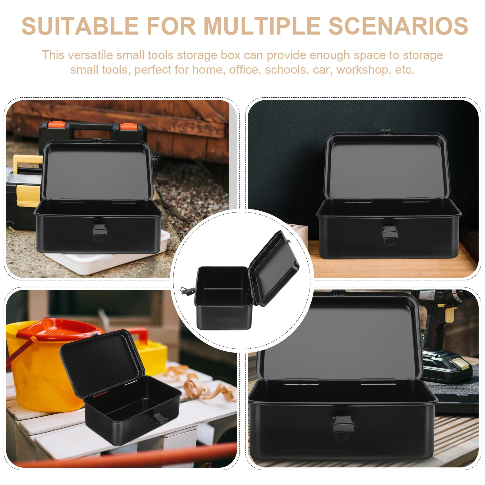 Mini Tool Box Heavy Duty Iron Construction for Car Trunk Workshop Storage Compact Toolbox for Hardware Organization