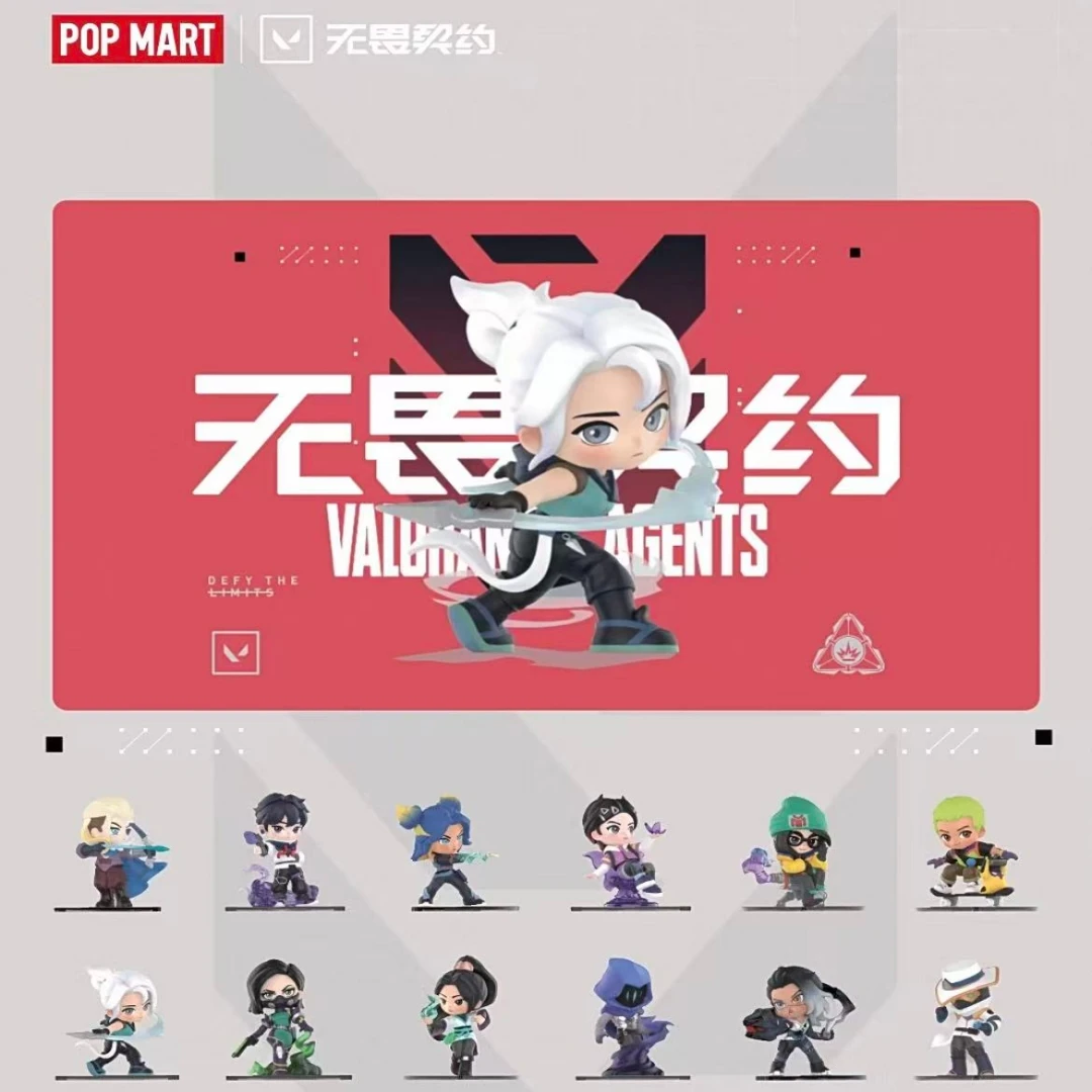 POPMART VALORANT AGENTS – seria „Mystery Box”, oryginalne, losowe zabawki, ozdoby, figurki, elementy dekoracyjne do domu, figurki do postawienia na biurku.