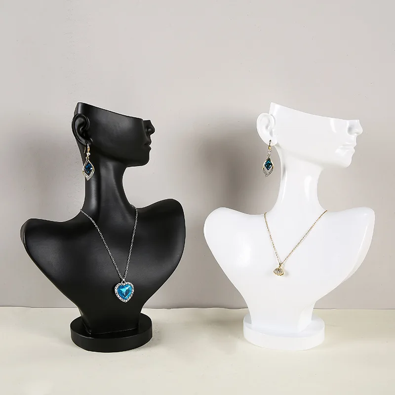 

2023 Resin H31cm Necklace Earrings Jewelry Kit Display Sculpture Creative Mannequin Jewelry Show Stand Model Window For Women