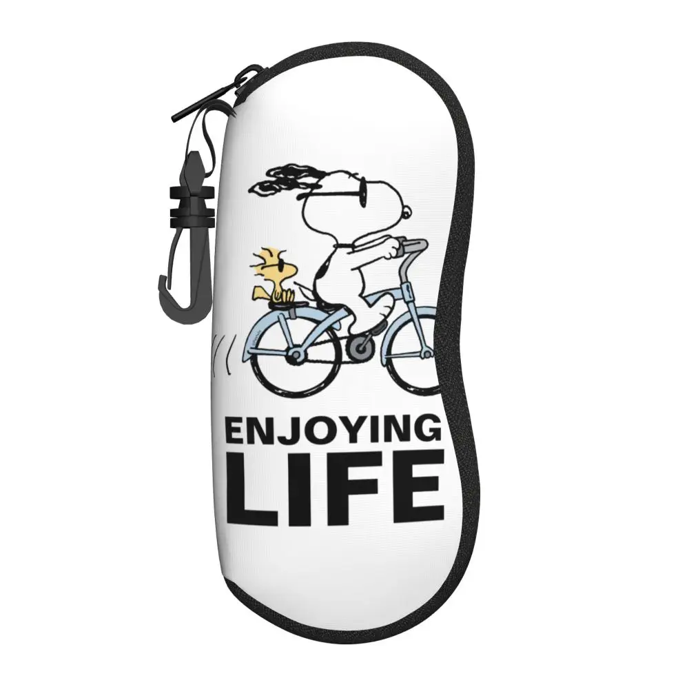 AliExpress MINISO Peanuts Snoopy Woodstock Bicycle Glasses Case Anti-Fall Cute Comic Eyewear Storage Box Ins Glasses Box
