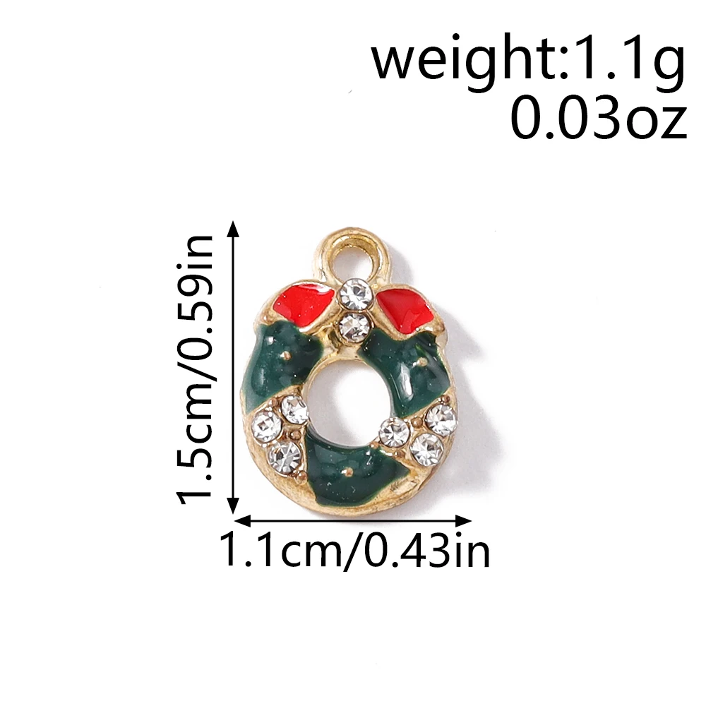 Tusember 10 Stück Emaille-Weihnachts-Lebkuchenhaus-Charms für Weihnachten, Halsketten, Ohrringe, Armbänder, Anhänger, Basteln – Detail 23