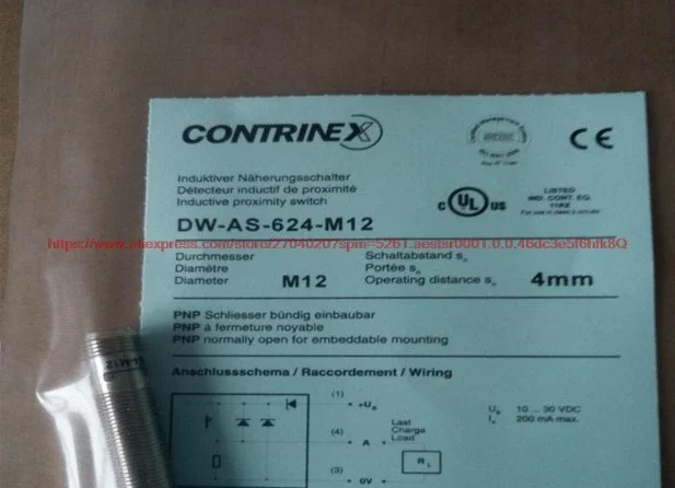 

100% НОВЫЙ бесконтактный датчик DW-AS-624-M12, подключаемый, M12, DC, PNP, нормально закрытый