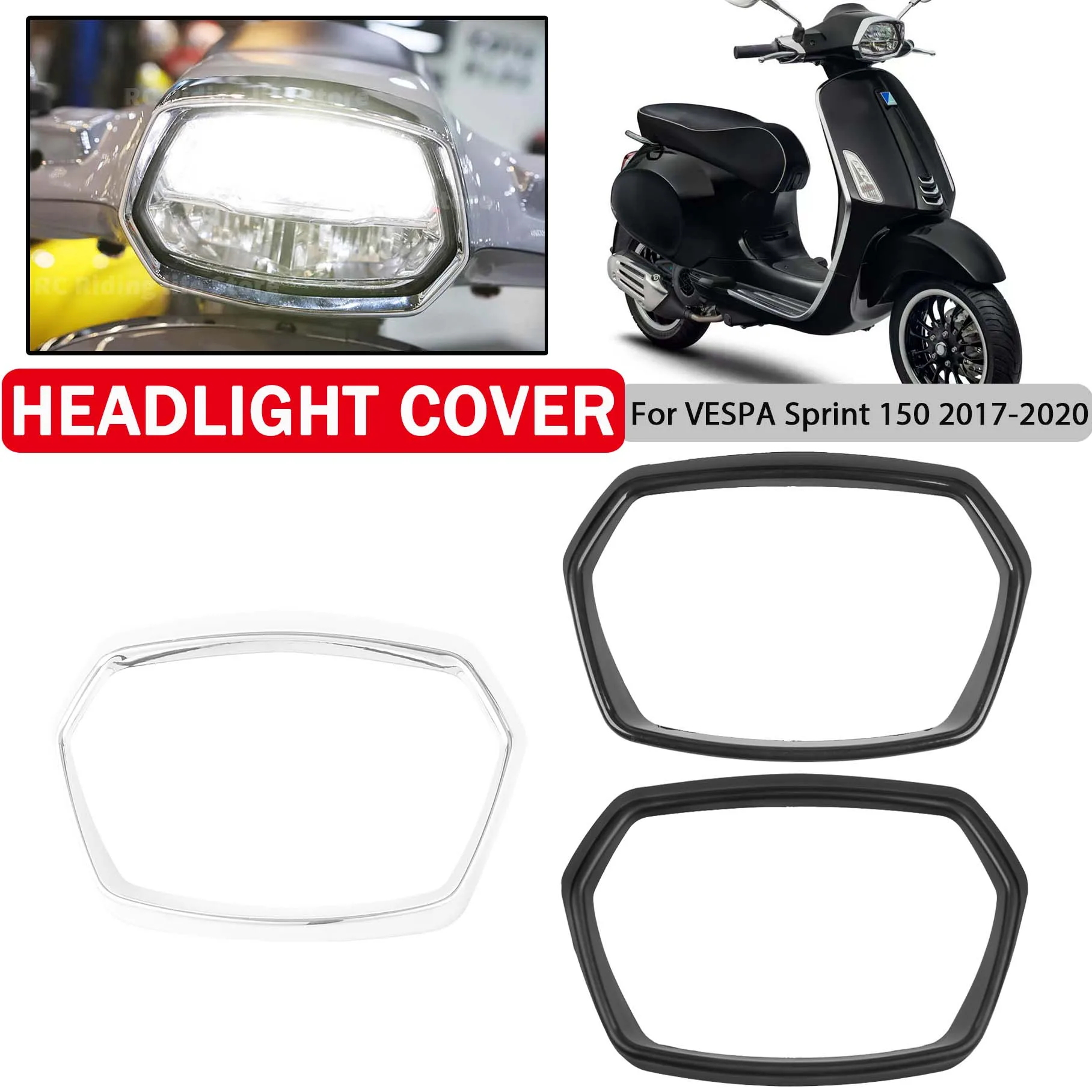 

For VESPA Sprint 150 Sprint150 2017 2018 2019 2020 Motorcycle Head Light Lamp Ring Headlight Protective Guard Cover Accessories