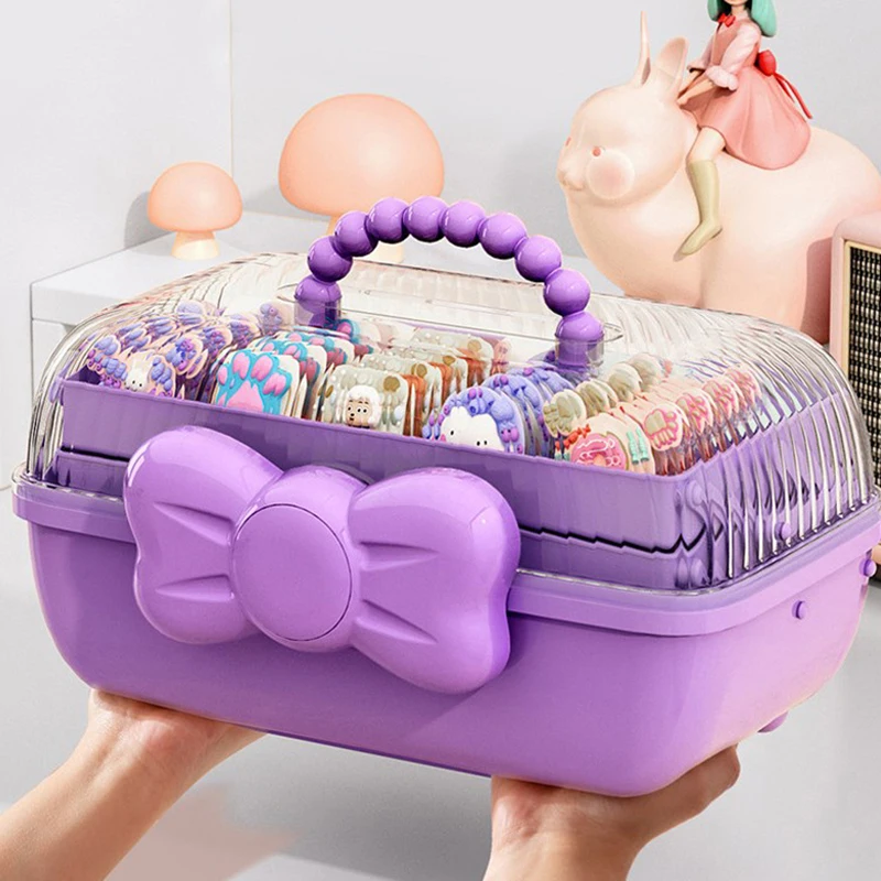 Organizador de horquillas multicapa, estuche de joyería para niña, expositor de tocado, caja de almacenamiento de accesorios para el cabello para