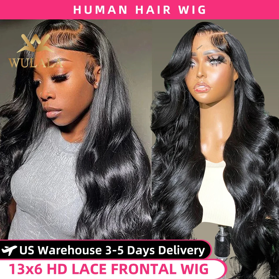 Wulala 40 Inch Body Wave 13x6 Hd Transparent Lace Frontal Wig 13x4 Lace Front Human Hair Wigs 360 Brazilian Preplucked Wigs 4x4