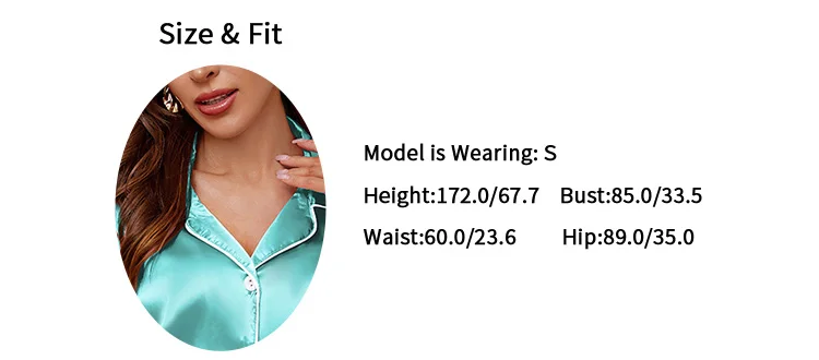Luxuriöser Satin-Pyjama für Damen, Umlegekragen, Knopfleiste und Shorts, Nachtwäsche und Loungewear für den Sommer, Heimkleidungsanzug – Detail 2