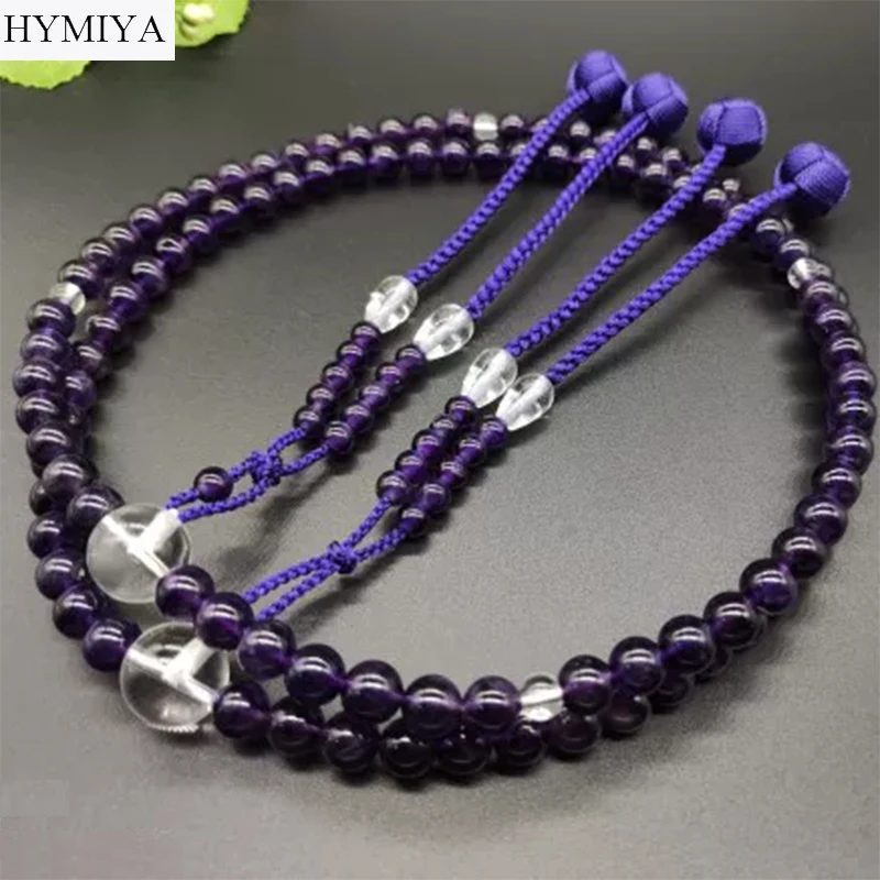 Genuine Amythest Beads Buddhist Prayer 108 Beads Japanese Tantrism Chanting 108 Beads Mala Quartz Rosary Beads