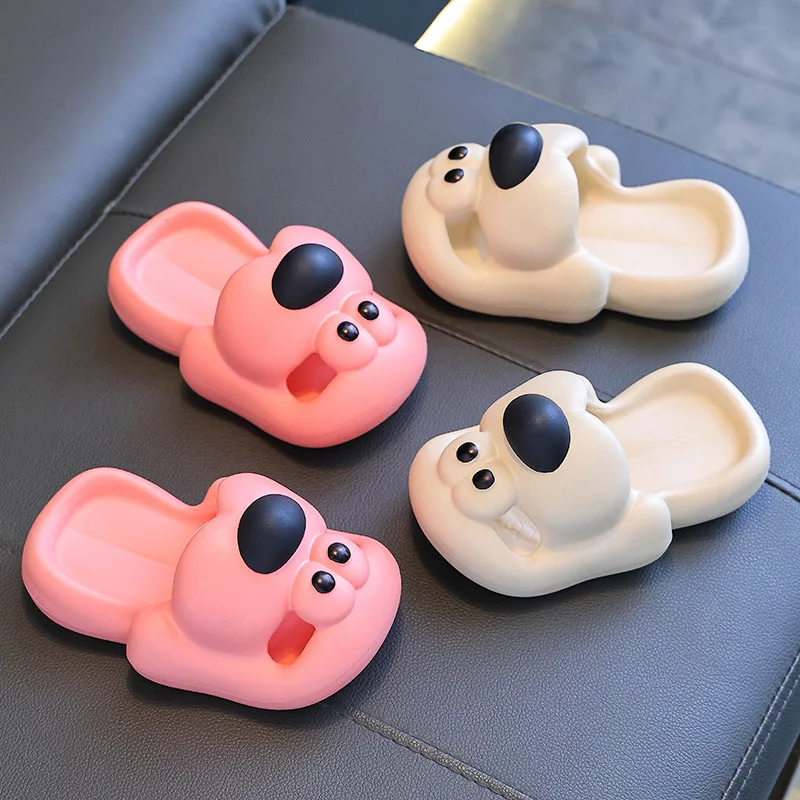 Boys Girls Cozy House Slippers Cartoon Puppy  Kids Cute Indoor Ourdoor Comfortable Non-slip Cloud Shoes