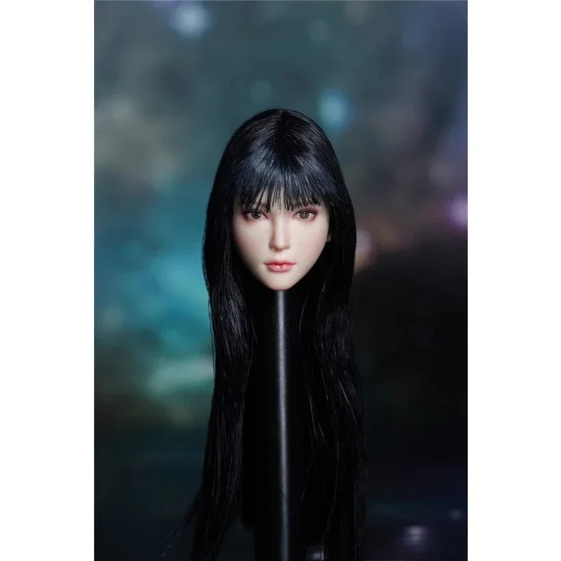 SUPER DUCK SDH028 1/6 Scale Long Blond Black Hair Beauty Head Sculpt Model for 12