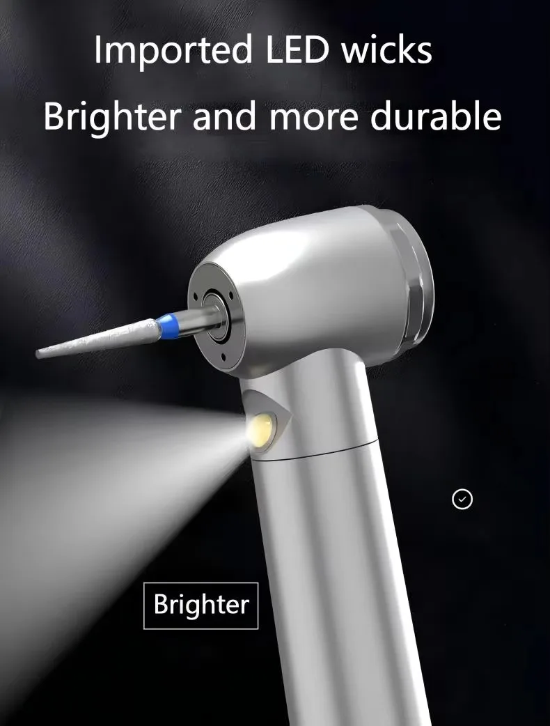 Großverkauf Dental-Faseroptik-LED-E-Generator / Ohne LED Schnelles Hochgeschwindigkeits-Handstück mit Druckknopf 4/2-Loch-Luftturbine N-S/K-Stil – Detail 4