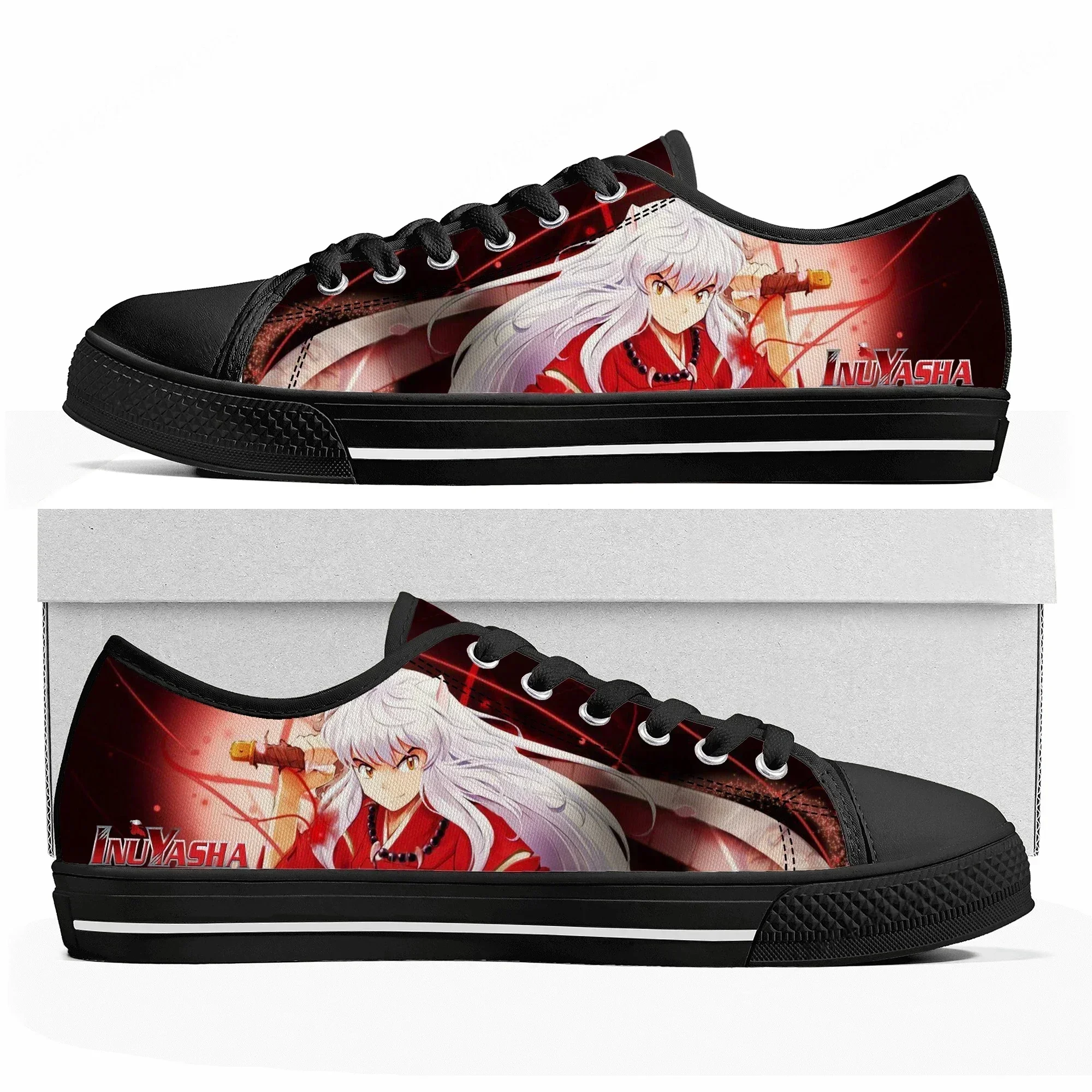 

Inuyasha Low Top Sneakers Womens Mens Teenager L Lawliet High Quality Canvas Sneaker Casual Japanese Anime Manga Customize Shoes