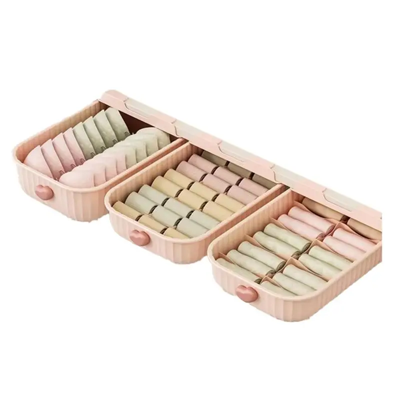 

B52C Versatile Underwear And Sock Storage Box,Wall-Hanging Organizer With Stylish Finish, Secure Partition For Home Decor