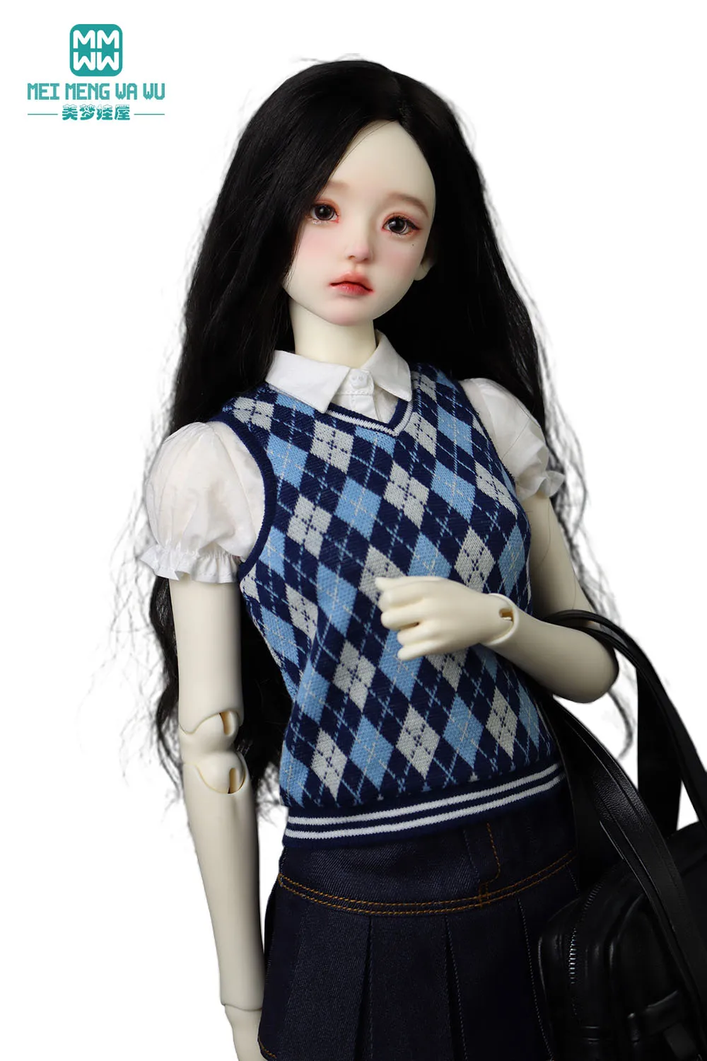 Adatto per vestiti per bambole BJD 1/3 1/4 DD SD MSD Gilet di lana scozzese alla moda Regalo per ragazza