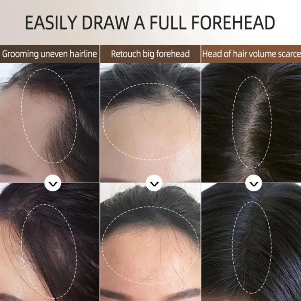 Polvo de reparación de rayita, reparación de cabello y relleno de sombra, herramienta de maquillaje de repuesto de línea de frente, 4 colores