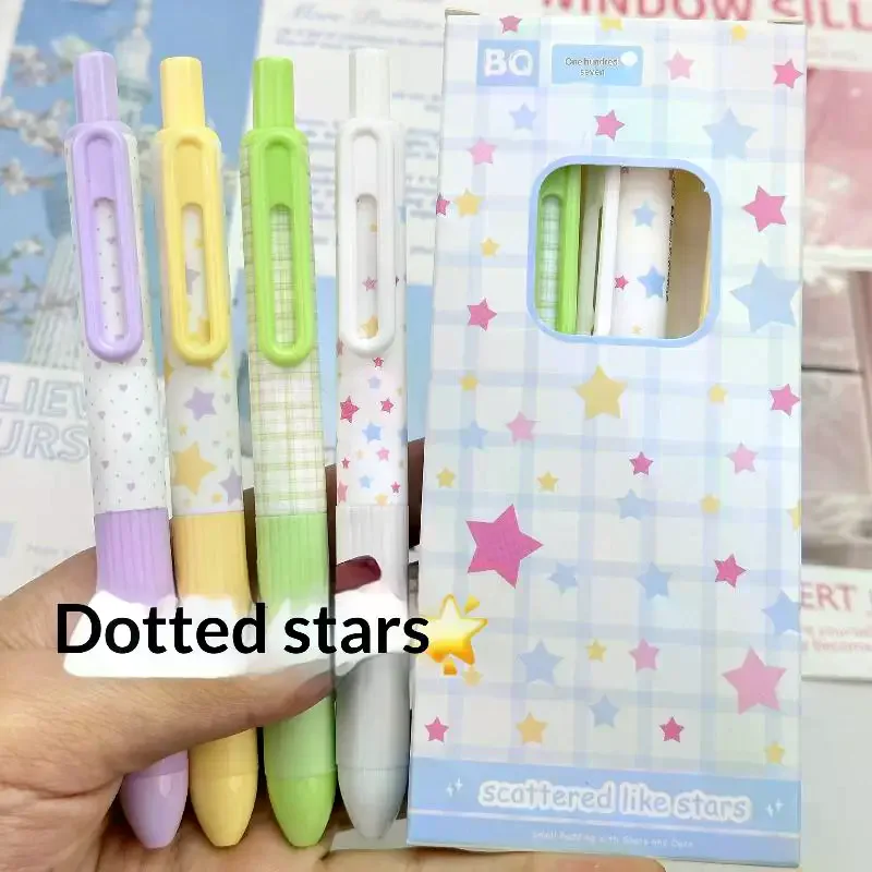 

4Pcs/Box Gel Pens 0.5mm Ink Quick-Dry Pens Fine Point Smooth Writing Pens Aesthetic Stationery School Supplies