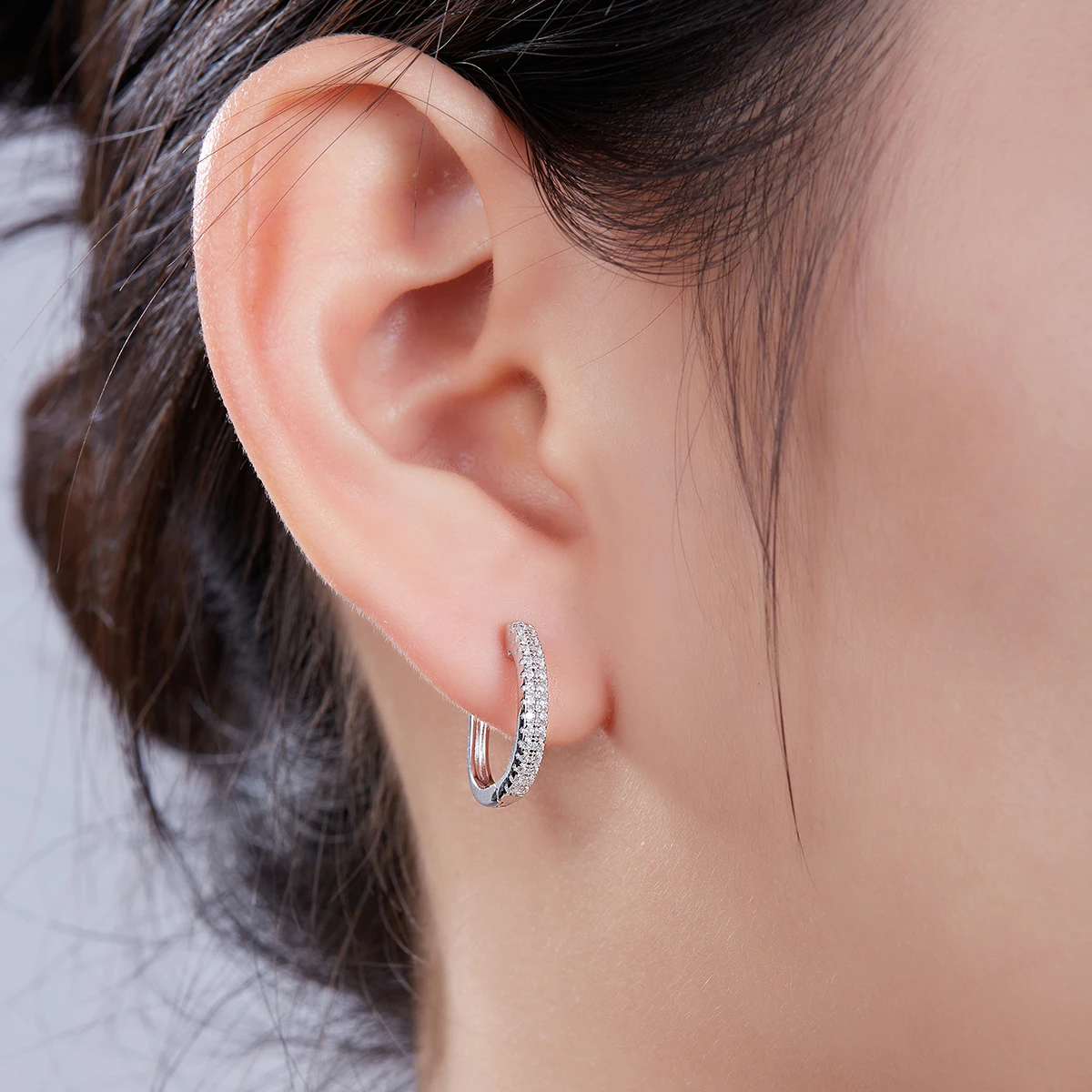 

Двухрядные полусерьги из серебра 925 пробы с муассанитом, выращенные в лаборатории бриллианты цвета VVS D, 0,28 карата, простые и стильные