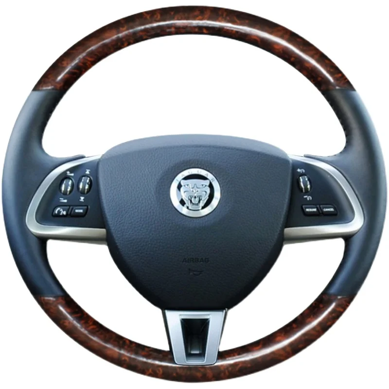 

Hand-stitched Non-Slip genuine leather peach wood grain Car Steering Wheel Cover For Jaguar XF XF S XF Sportbrake 2014 2015