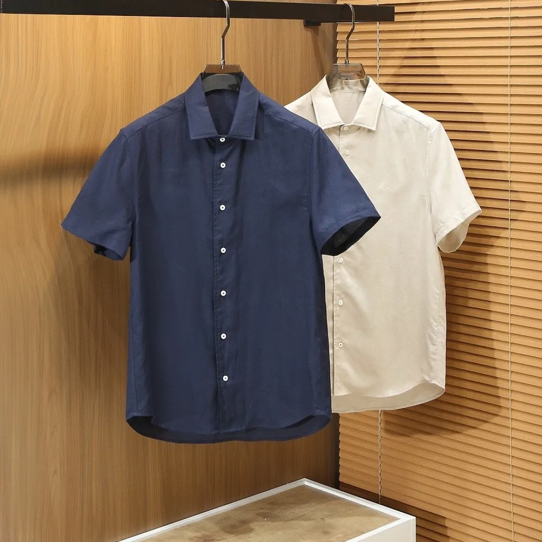 

Italian LP 26ss Men's Casual Lapel Linen Shirt