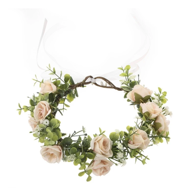 

Flower Wreath Headbands Adjust Realistic Flower Hairband Flower Garlands Headbands for Bride Beach Wedding Supply