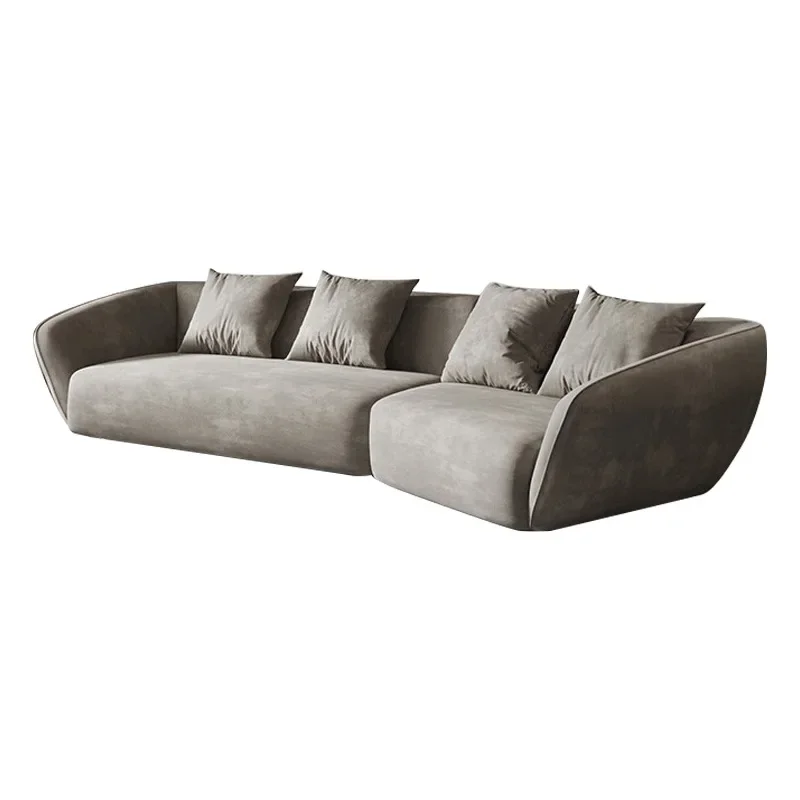 Light luxury fabric sofa hotel lobby villa living room large apartment designer down technology cloth large flat sofa