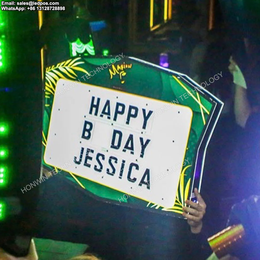 

Custom Changeable Letters Happy Birthday LED Marquee Message Neon Sign Board Nightlife Glorifier Presenter Display VIP Service