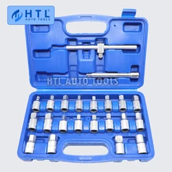22PCS Oil Drain Pipe Plug Socket Set Screws Removal Tool Triangle Square Hexagon T-bar Remover Sleeve Special Tools