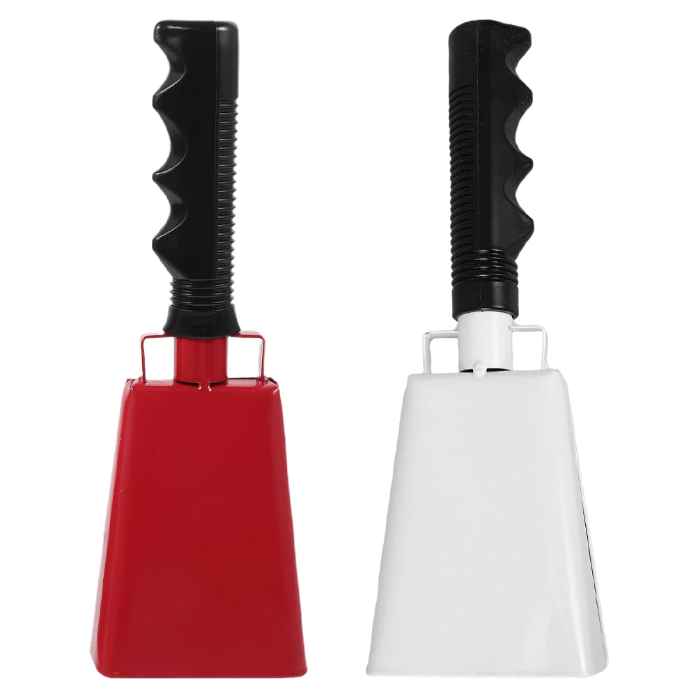 

2 Pcs Cow Bell Hand for Football Game Cheering Bells Cowbells Metal Sporting Events