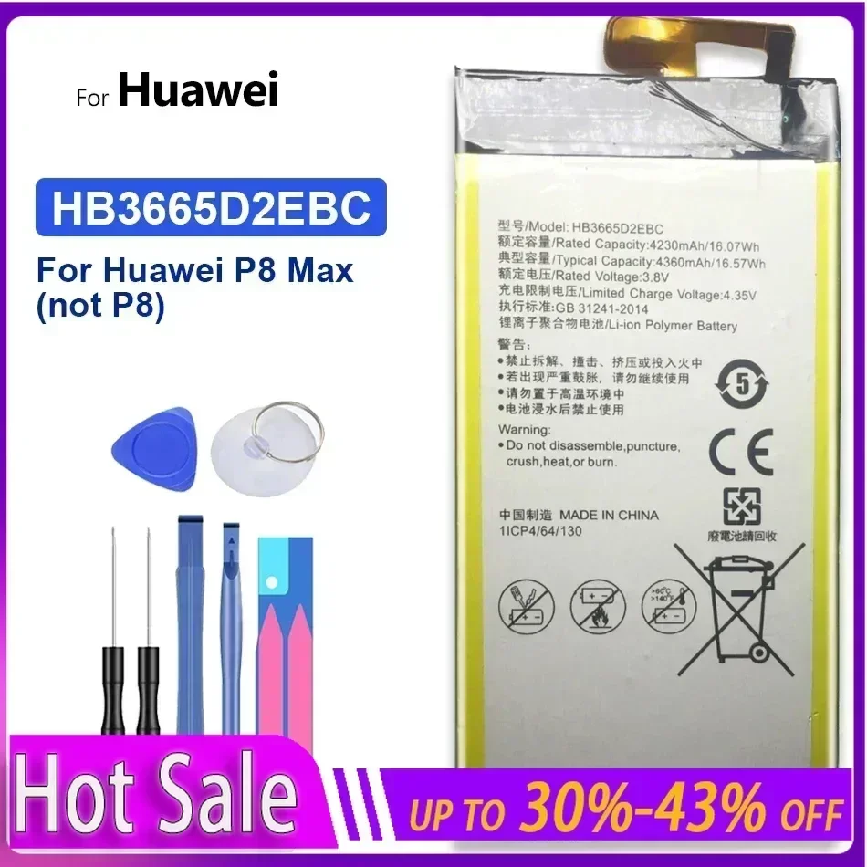 4360mAh HB3665D2EBC Battery for Huawei P8 MAX 4G W0E13 T40 P8MAX / MediaPad T2 7.0 Pro / M2 7.0 PLE-701L PLE-703L PLE-703LT