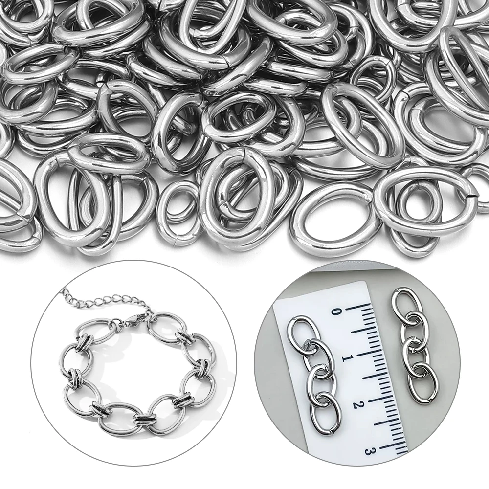 

20Pcs/pack Oval Stainless Steel Split Rings Openable Bag Handbag Strap Connect for DIY Dog Chain Carabiner Hardware Accessories