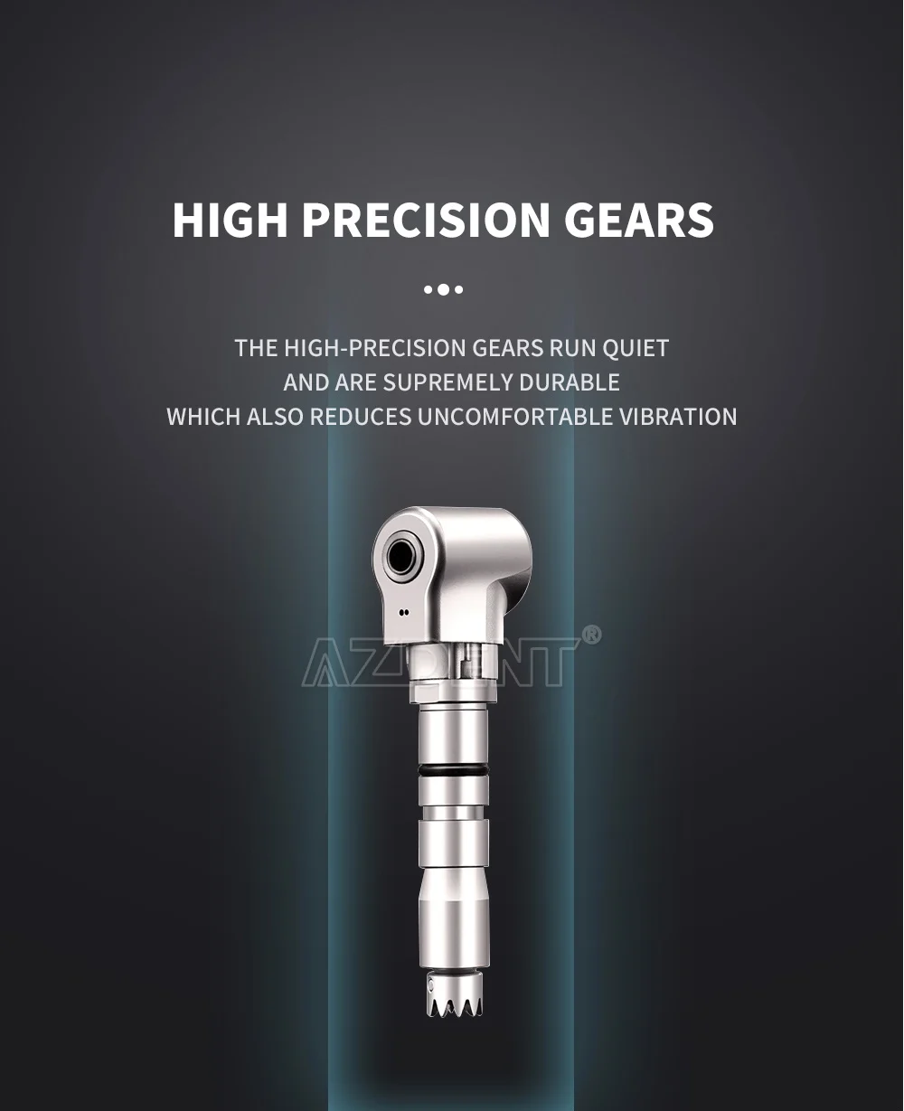 AZDENT Dental 1:5/1:1/20:1 LED Fiber Optic Low Speed Handstück Interne Spray Contra Winkel Push Button Handstück Zahnmedizin Werkzeug – Detail 16