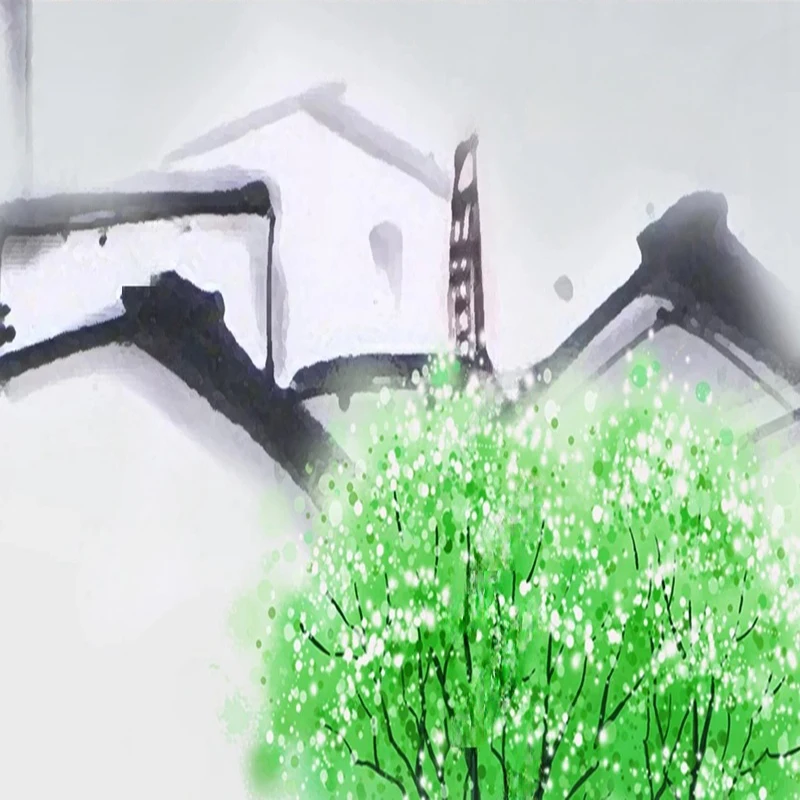 MU7875 カスタムサイズの壁紙手描きインク油絵抽象風景テレビソファ背景張り子ペイント