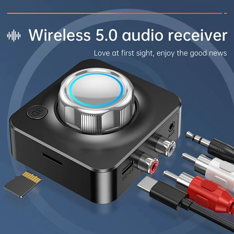 【スーパーディール】Bluetooth オーディオ レシーバー 3D ステレオ サラウンド サウンド マイク付き R/L RCA 3.5Mm AUX RCA 高解像度音楽ワイヤレス アダプター