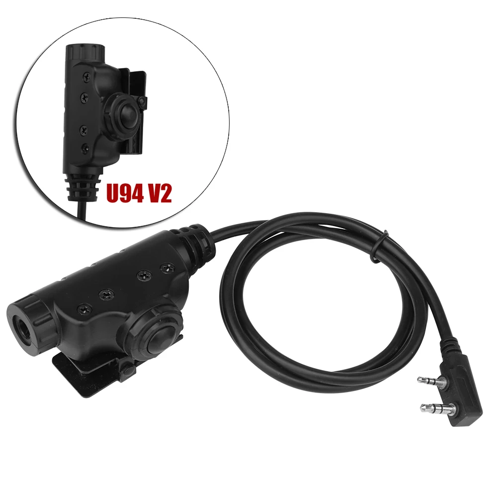 Adaptor Headset PTT Model U94 V2 taktis, colokan kabel PTT untuk Walkie Talkie Motorola Kenwood BAOFENG Radio