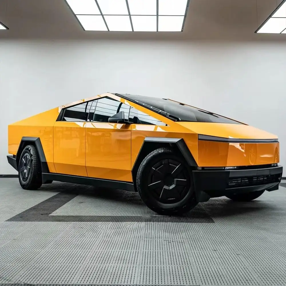 For Tesla Cybertruck 2024-2026 DIY Bright Orange Precut Body Color Change Paint Protection Wrap Film PVC Exterior Accessories