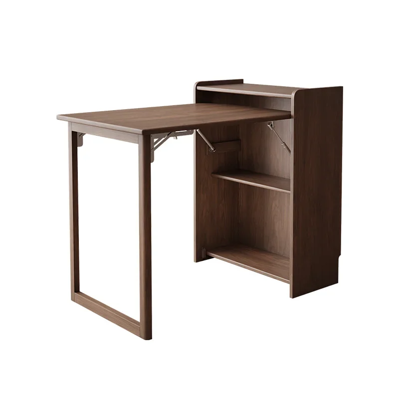 

Yy Solid Wood Folding Desk Small Apartment Bookcase Bookshelf Integrated Home Study Table