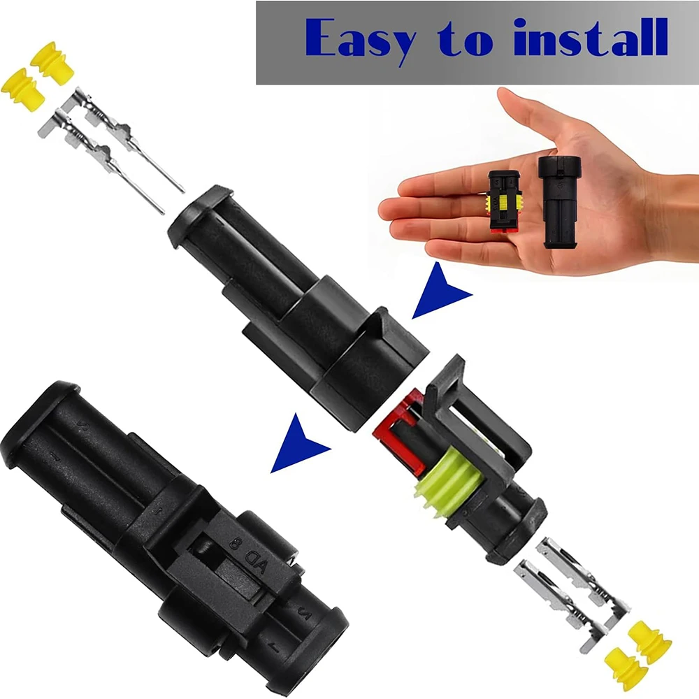 352-teiliges Wasserdichtes Steckverbinder-Set für Autoelektrik 1/2/3/4-Pin Stecker und Buchsen mit Crimpwerkzeug-Set – Detail 6