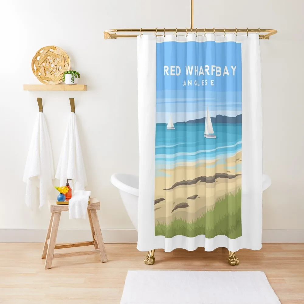 

Red Wharf Bay - Anglesey, North Wales Shower Curtain Waterproof Bathroom Shower For Bathrooms Curtain