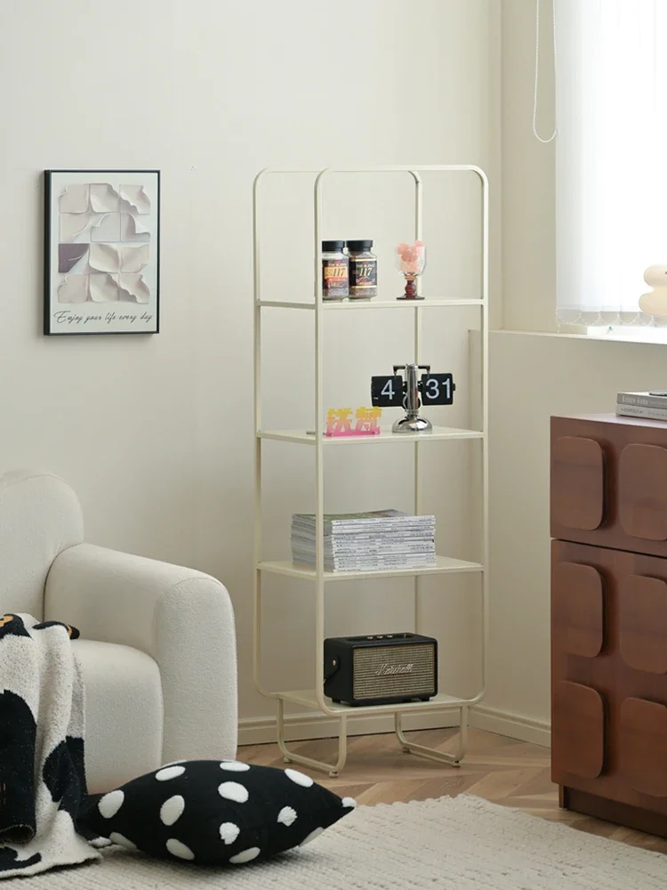 

Wrought iron bookshelf Floor shelf against the wall Small bookcase Wall narrow cabinet Corner shelf