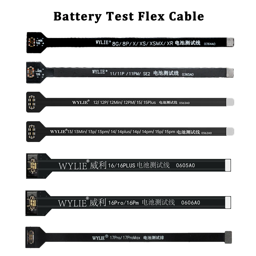 WYLIE Battery Extension Tester Flex Cable For iPhone 17 Pro Max 16 15 14 13 12 Plus Mini Extend Flex Mobile Phones Repair Tools