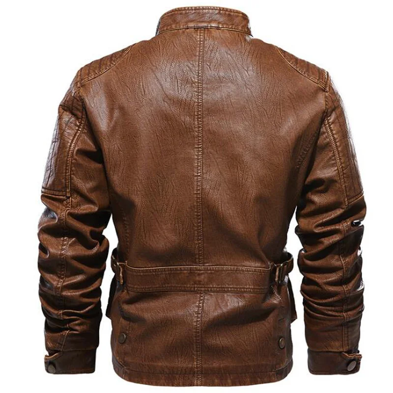 Top Quality Winter Jackets Men Motorcycle Biker Faux Leather Jacket Coats Male ThickOvercoat jaqueta de couro masculino Size 5XL