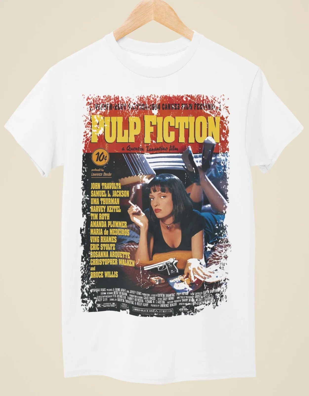 

Pulp Fiction - Movie Poster Inspired Unisex White T-Shirt