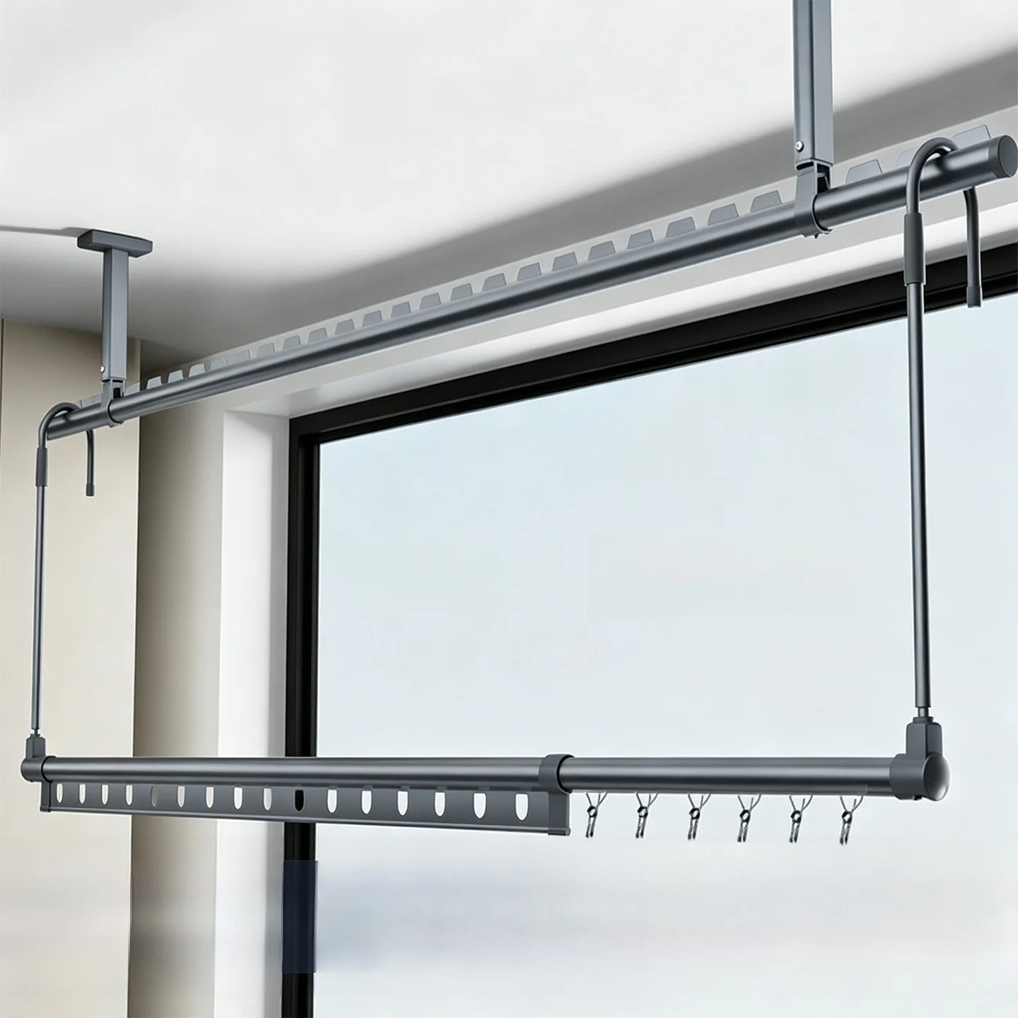 foldable-retractable-clothes-drying-rack-balcony-quilt-drying-rod-hook-hanging-storage-no-drilling-required-aluminum-alloy